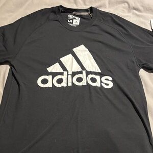 Adidas Men's Black Tee with White Logo